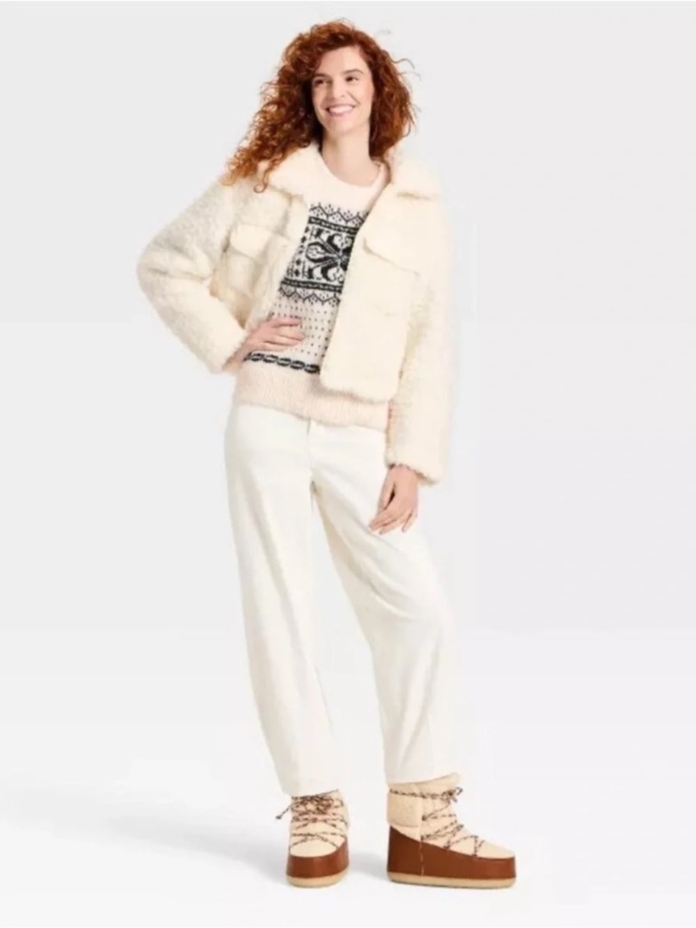 Universal Thread Women’s Cozy Faux Shearling Jacket - Cream  NWT